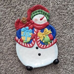 Festive Snowman Holiday Plate